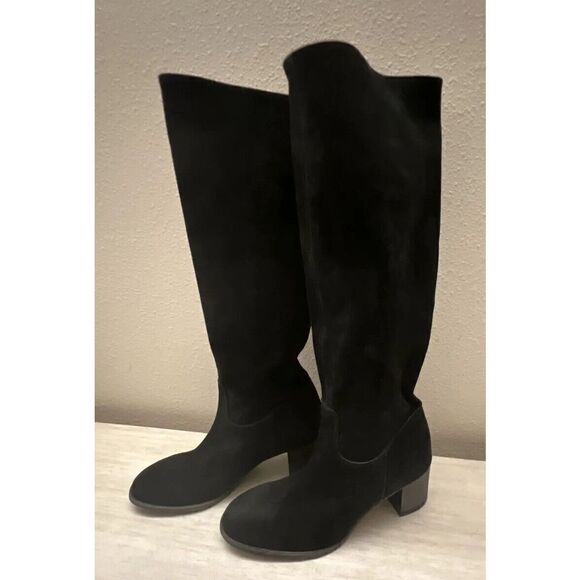 Lucky Brand Womens Sz 6M/36 Black Suede Pull On Knee High Boots $200 - Picture 4 of 8